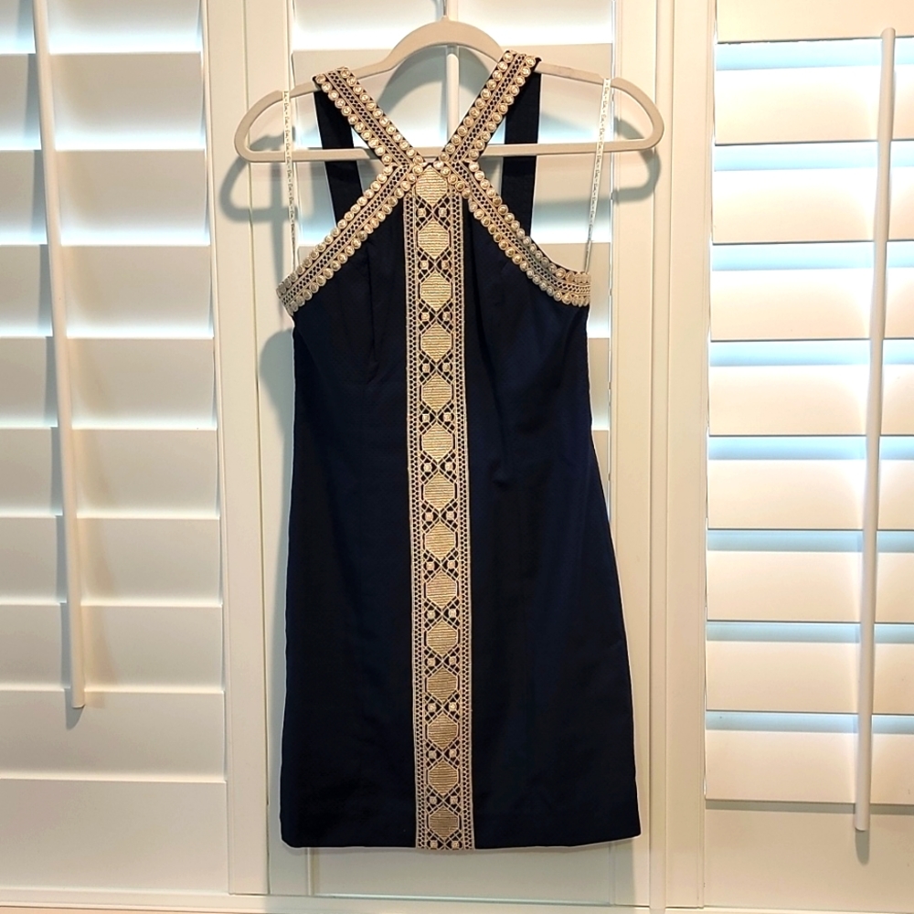 Lily Pulitzer Navy with gold trim dress.